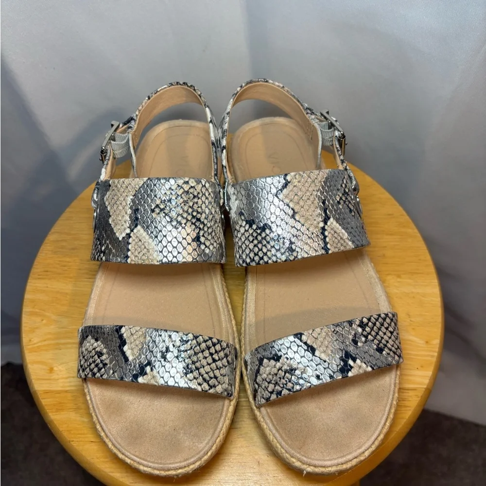 Vionic Louise Snake Print Sandals Women’s 7.5 Comfort Platform Adjustable Strap - Picture 4 of 7